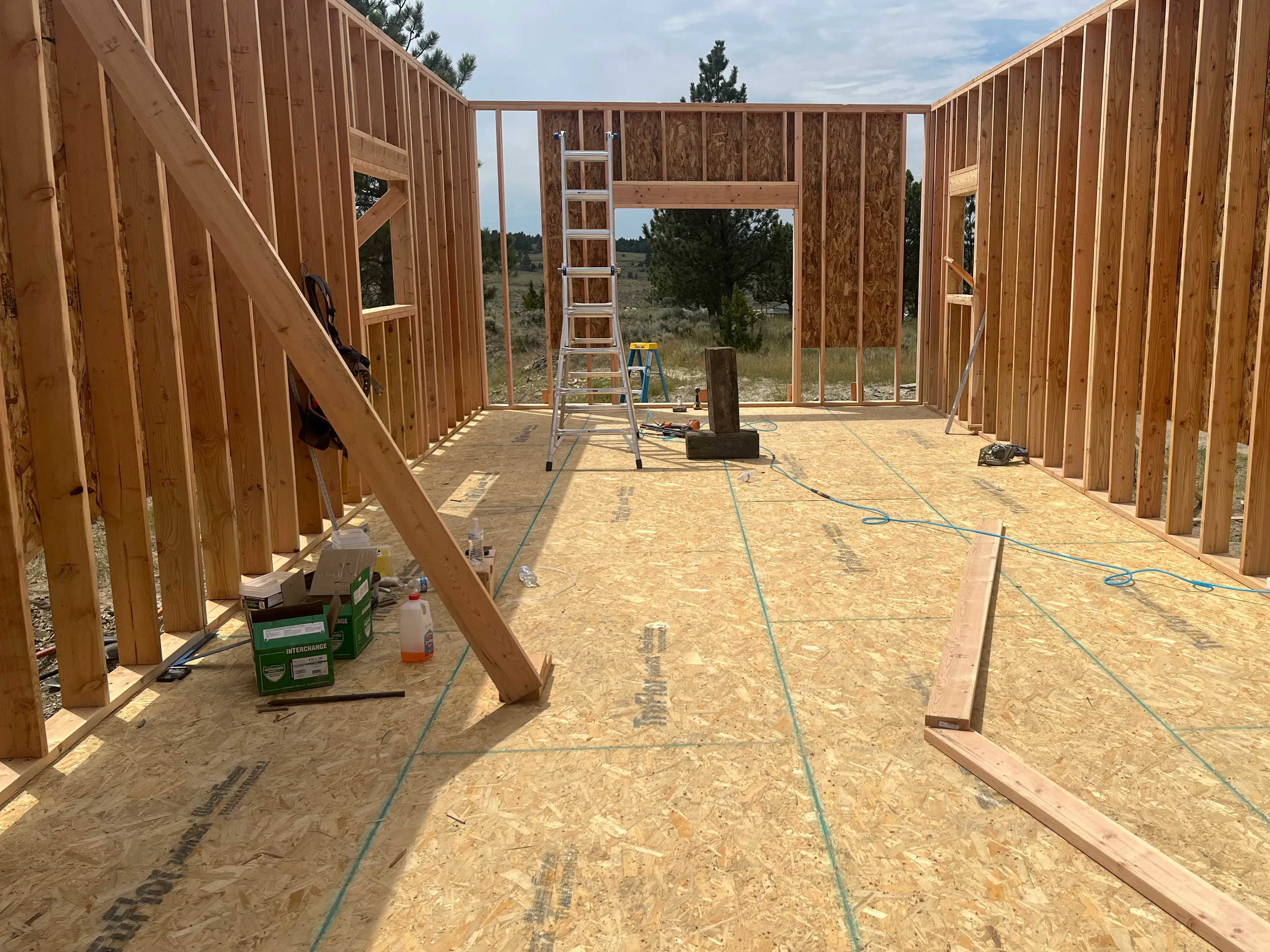 Interior stick-framed construction in Montana by Hammer Down Construction